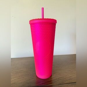 Starbucks Studded Hot Pink Tumbler with Straw